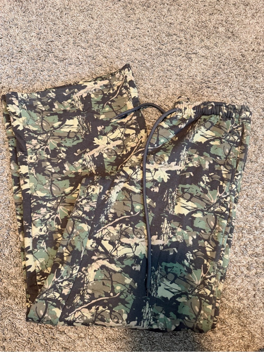 Womens Real Tree Camo Wide Leg Drawstring Lounge Pants